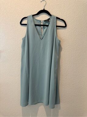 Forever 21 Light Blue V-Neck Sleeveless Mini Dress